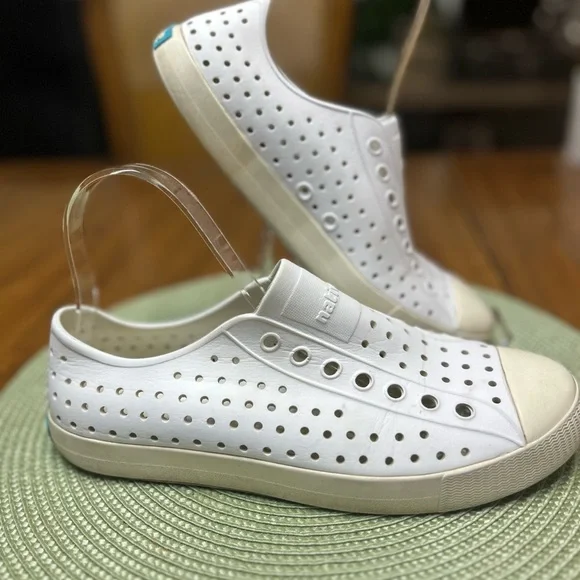 Native Women's White Perforated Slip-On Sneakers - Picture 4 of 9